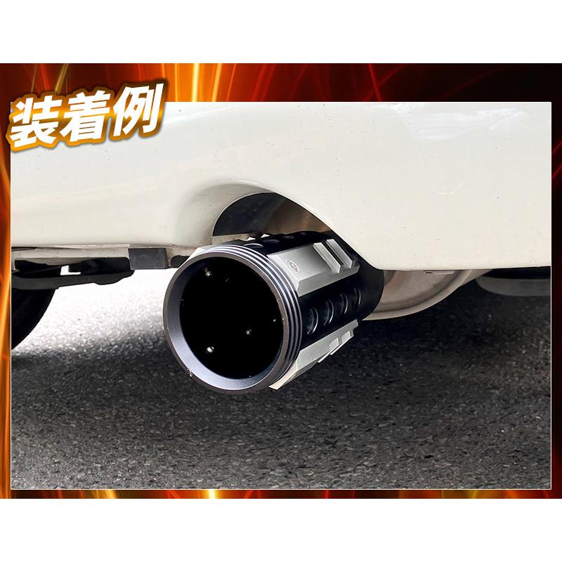 オフロード マフラーカッター デリカD:5 シルバー アルミ削り出し SUV 