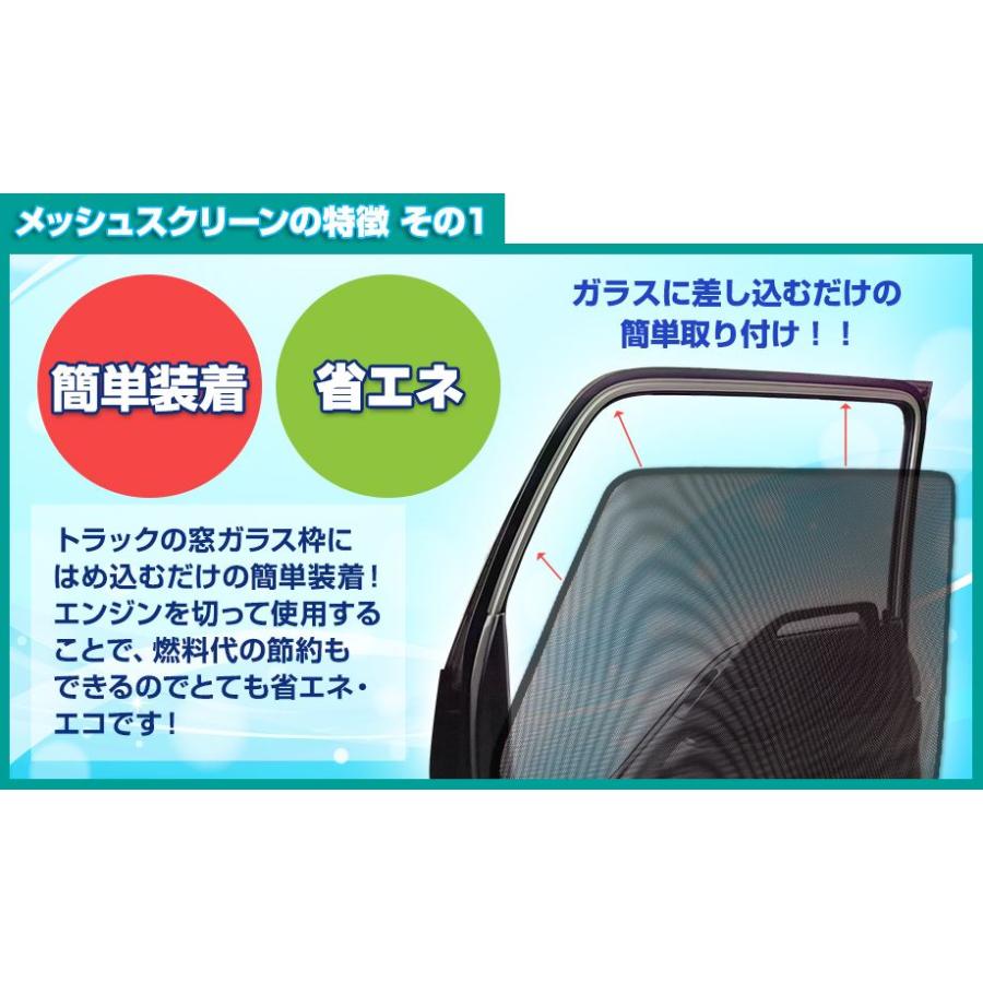 日よけ用品 トヨエース 標準車のみ トラック用品 日除け 虫除け 網戸 防虫ネット メッシュスクリーン 左右セット トヨタ 定形外郵便送料無料｜vs1｜03