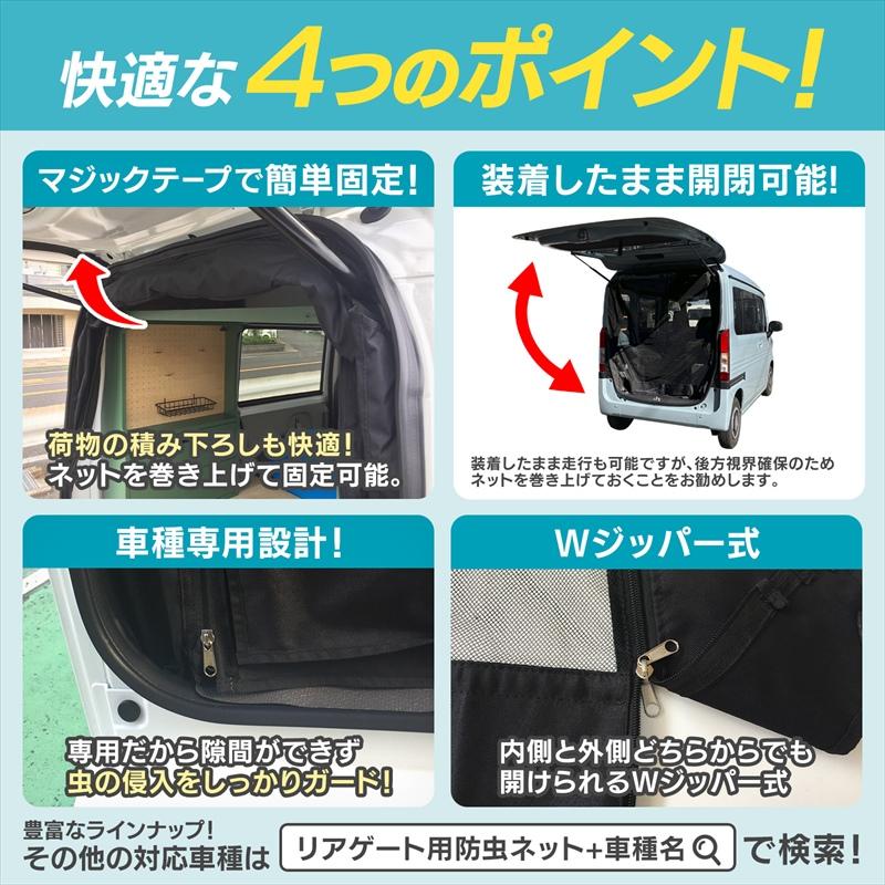 GET-PRO リアゲート用防虫ネット ハイゼットカーゴ S300系 S700系