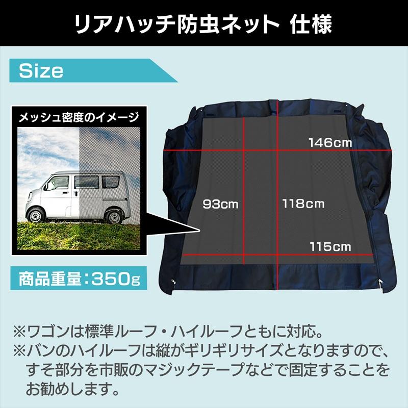 GET-PRO リアゲート用防虫ネット ミニキャブ ワゴン バン DS17W