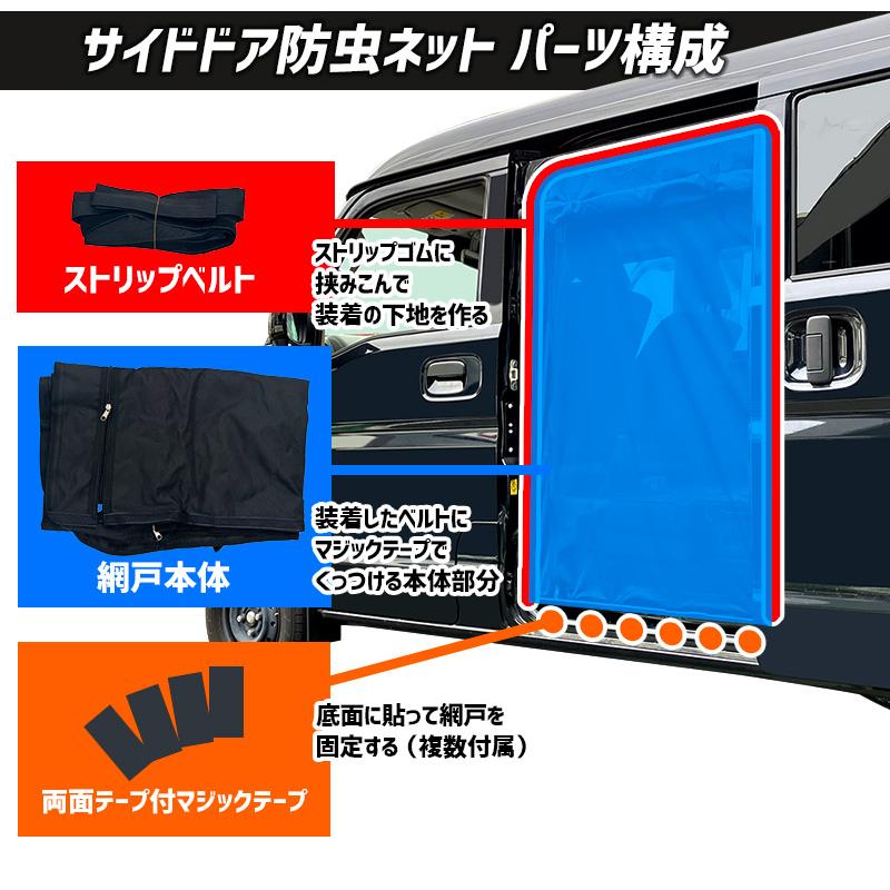 エブリイ 防虫網戸1台分セット (フロント窓 スライドドア リアゲート