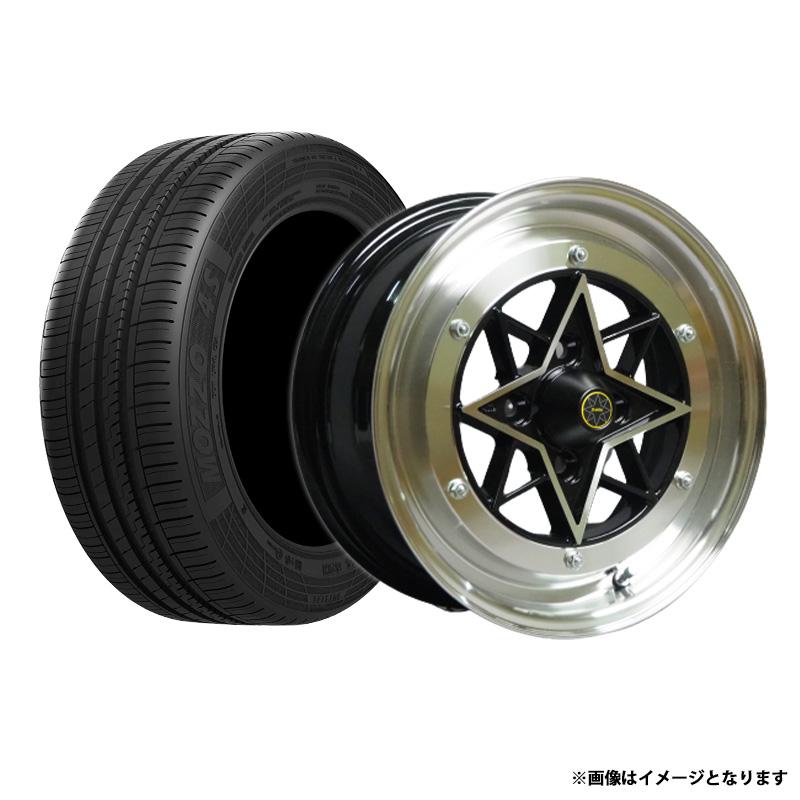 アルミホイール スターシャーク 4本セット タイヤ付き ライフ ブラック