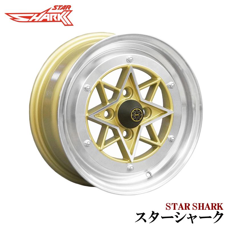 アルミホイール スターシャーク 4本セット タイヤ付き プレオ ゴールド