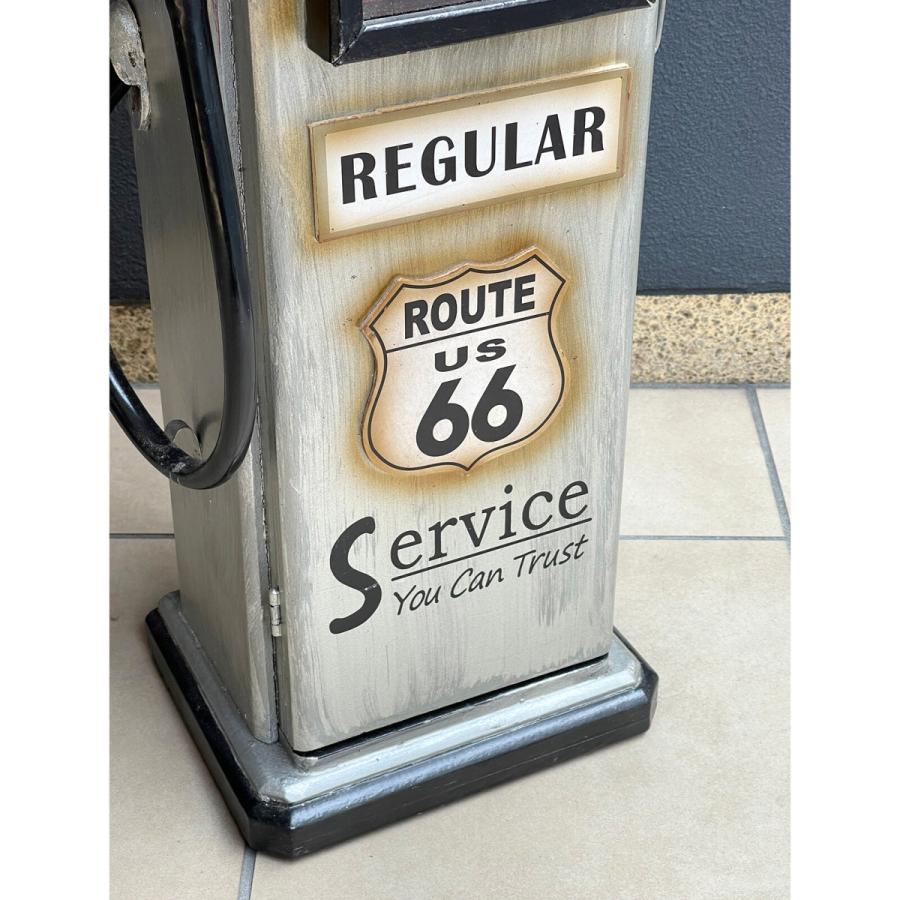 ガスポンプ型 4段 キャビネット (ROUTE66 SILVER) ルート66 アメリカン 