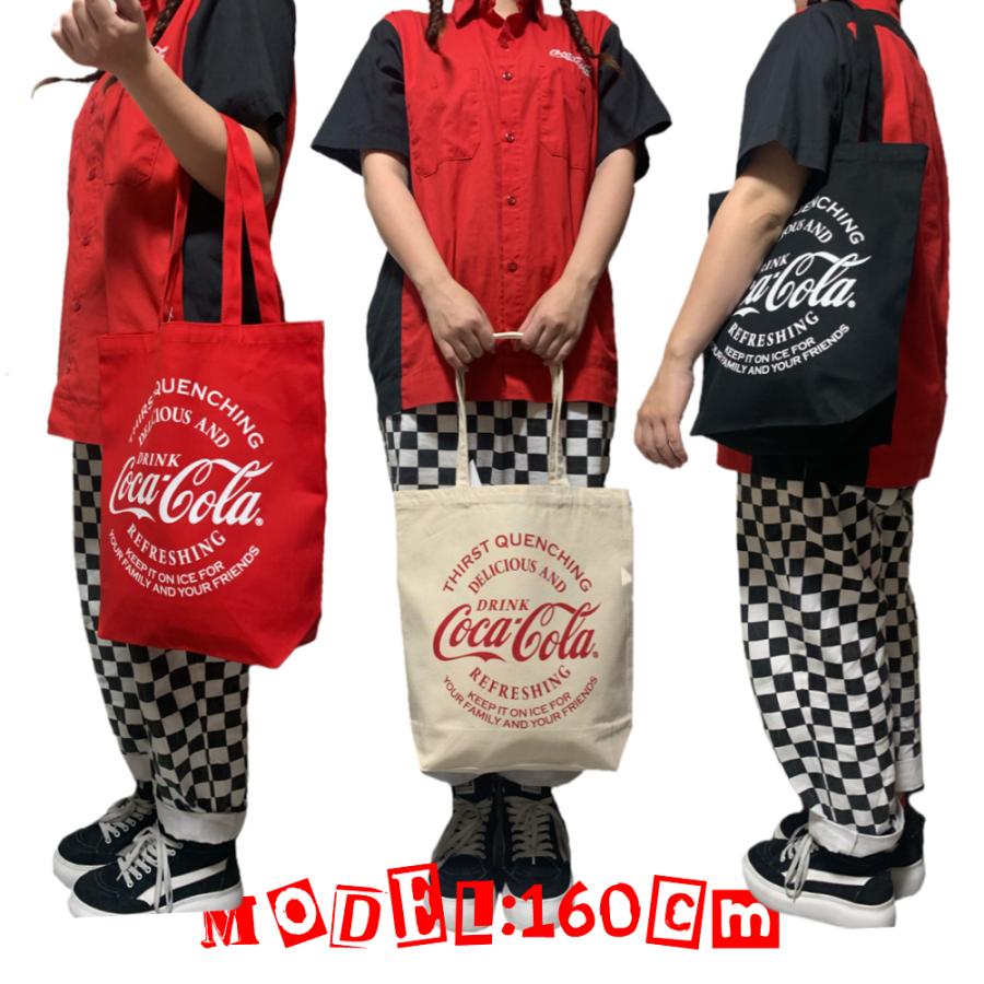 Coca-Cola コカ・コーラ コットン ロングハンドル トートバッグ Mサイズ (ブラック) ランチバッグ イージバッグ コカコーラ COKE グッズ｜vs66｜04