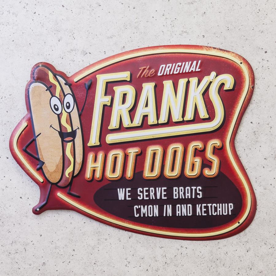 アメリカン エンボス プレート (FLANKS HOT DOGS) アメリカン雑貨 グッズ アメリカ 雑貨 世田谷ベース ガレージ ギフト｜vs66｜02