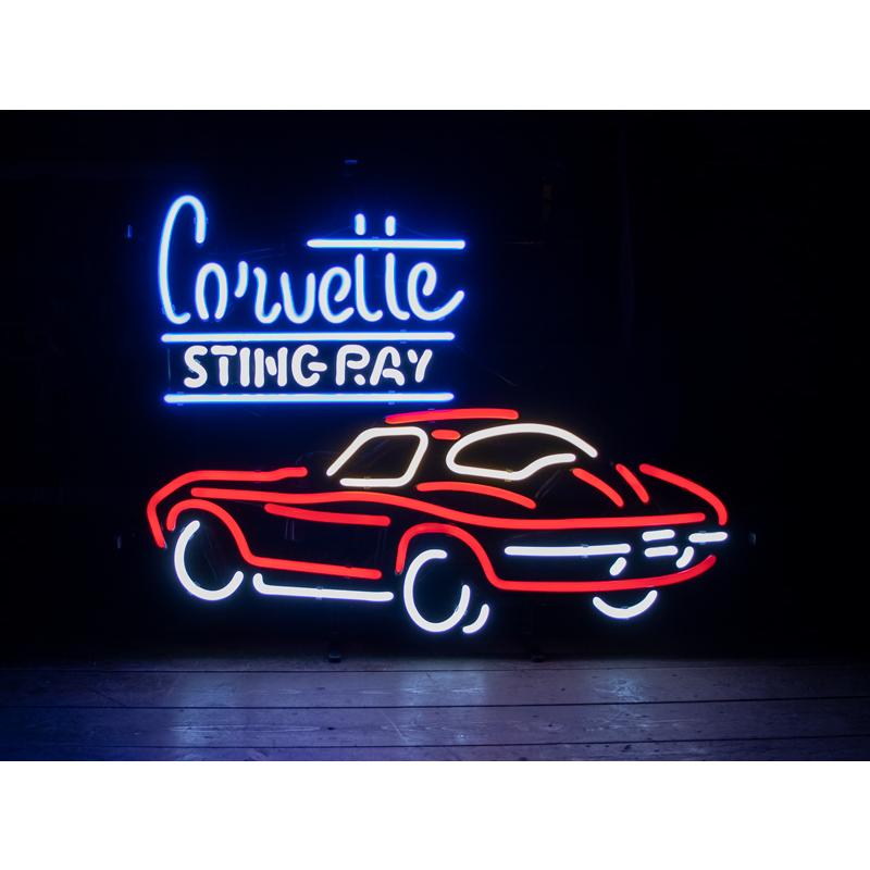 アメリカン　ネオンサイン　CORVETTE　STING　RAY　世田谷ベース　インテリア　ネオン　スティングレー　ガレージ　コルベット　店舗　車　サイン　看板　アメ車　お店