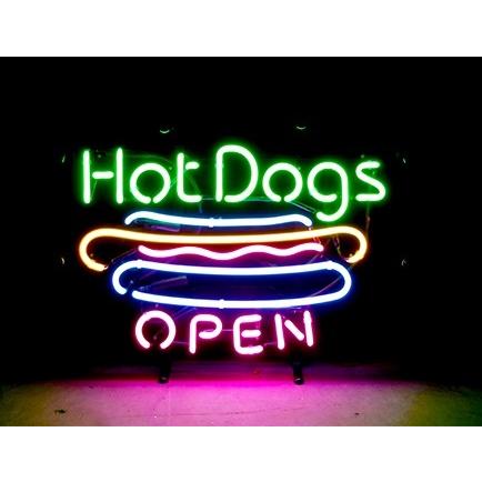 アメリカン ネオンサイン HOT DOG OPEN (31ｘ45cm) オープン ホットドッグ 看板 ネオン サイン 店舗 お店 インテリア 世田谷ベース