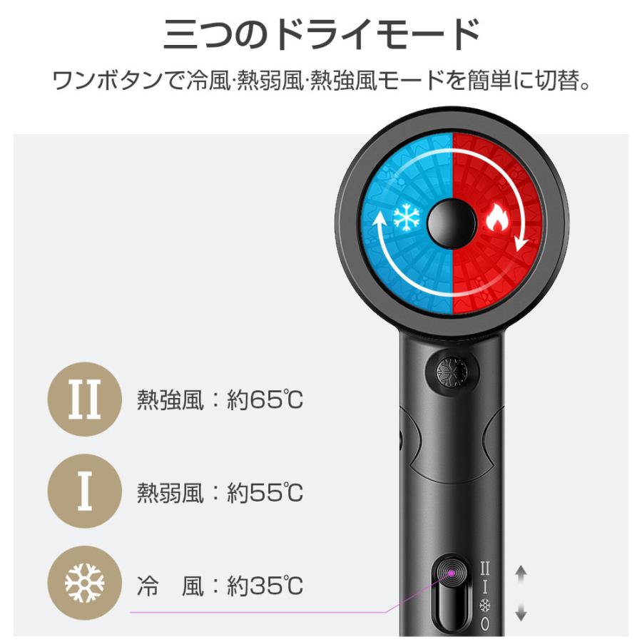 最新型 ドライヤー 大風量 温度調整 軽量 3段階調整 速乾 恒温