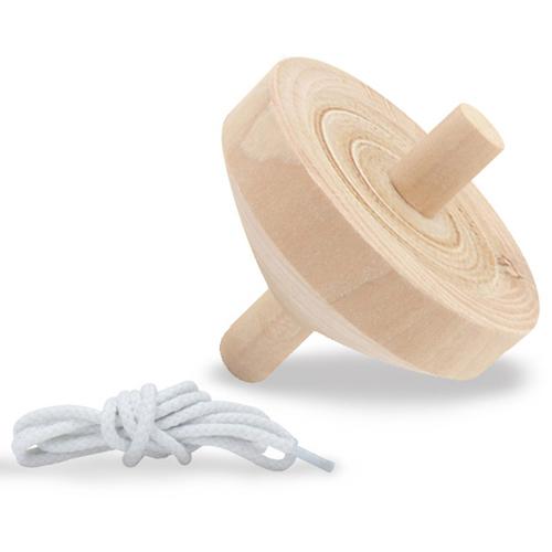 コマ 木のおもちゃ 木製工作こま ひも付 白木 Gtm360 Com