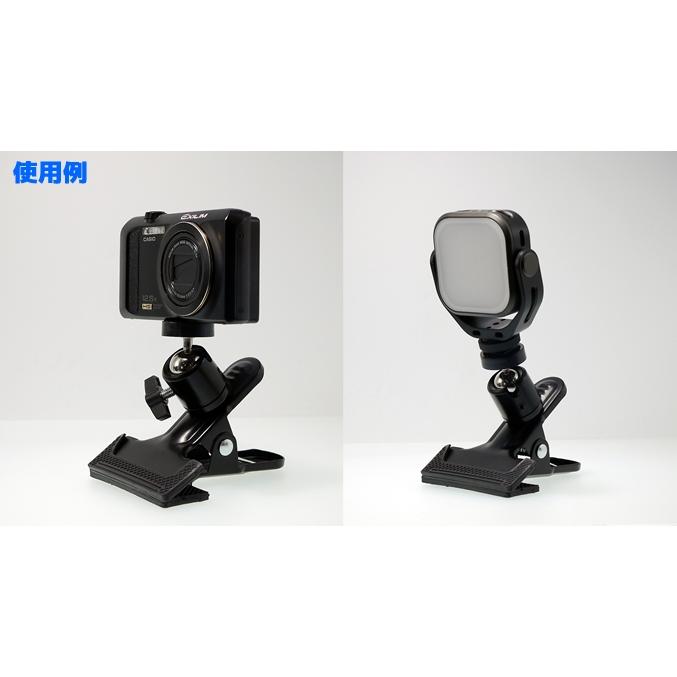 クリップ式雲台 カメラホルダー1/4ネジ ブラック : ショップユー本店