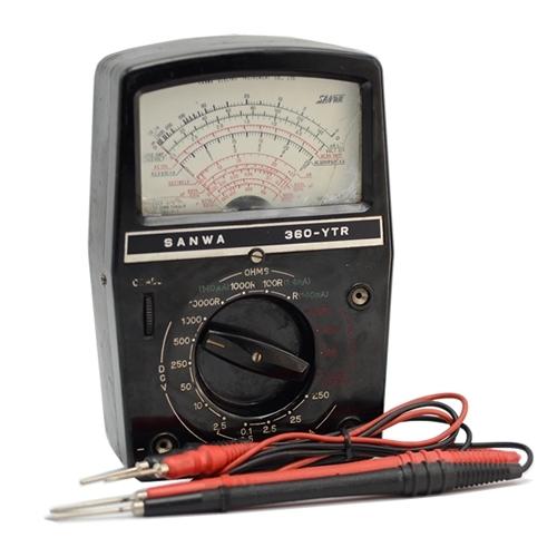 中古・完動品・ヒビ有り】アナログテスター SANWA 360-YTR