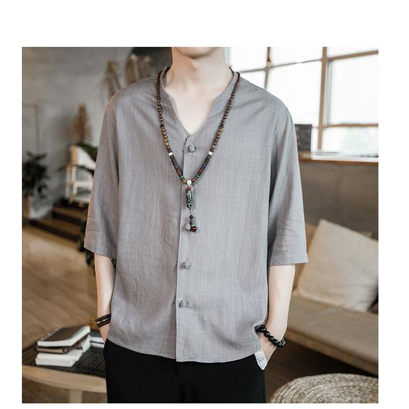 シャツ メンズ 夏 カジュアルシャツ 麻 無地 夏服 ファッション メンズシャツ Vネック カジュアル おしゃれ メンズ 服 メンズファッション トップス Lmnvs0115 Vsmile 通販 Yahoo ショッピング