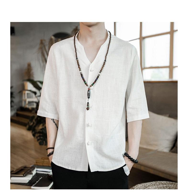 シャツ メンズ 夏 カジュアルシャツ 麻 無地 夏服 ファッション メンズシャツ Vネック カジュアル おしゃれ メンズ 服 メンズファッション トップス Lmnvs0115 Vsmile 通販 Yahoo ショッピング