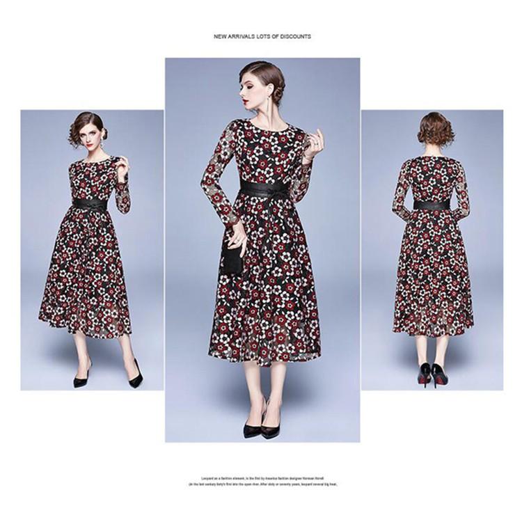 最安値に挑戦 パーティードレス 結婚式ワンピース 花柄 刺繍 ミディ丈 長袖 最も優遇 Theblindtigerslidell Com