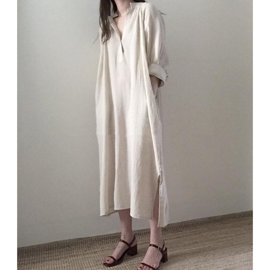 シャツワンピース ロング 白 春 長袖 秋 50代 40代 トップス レディース コーデ 七文袖 とろみ ミモレ丈 サイドスリット Lxx0235 Vsmile 通販 Yahoo ショッピング