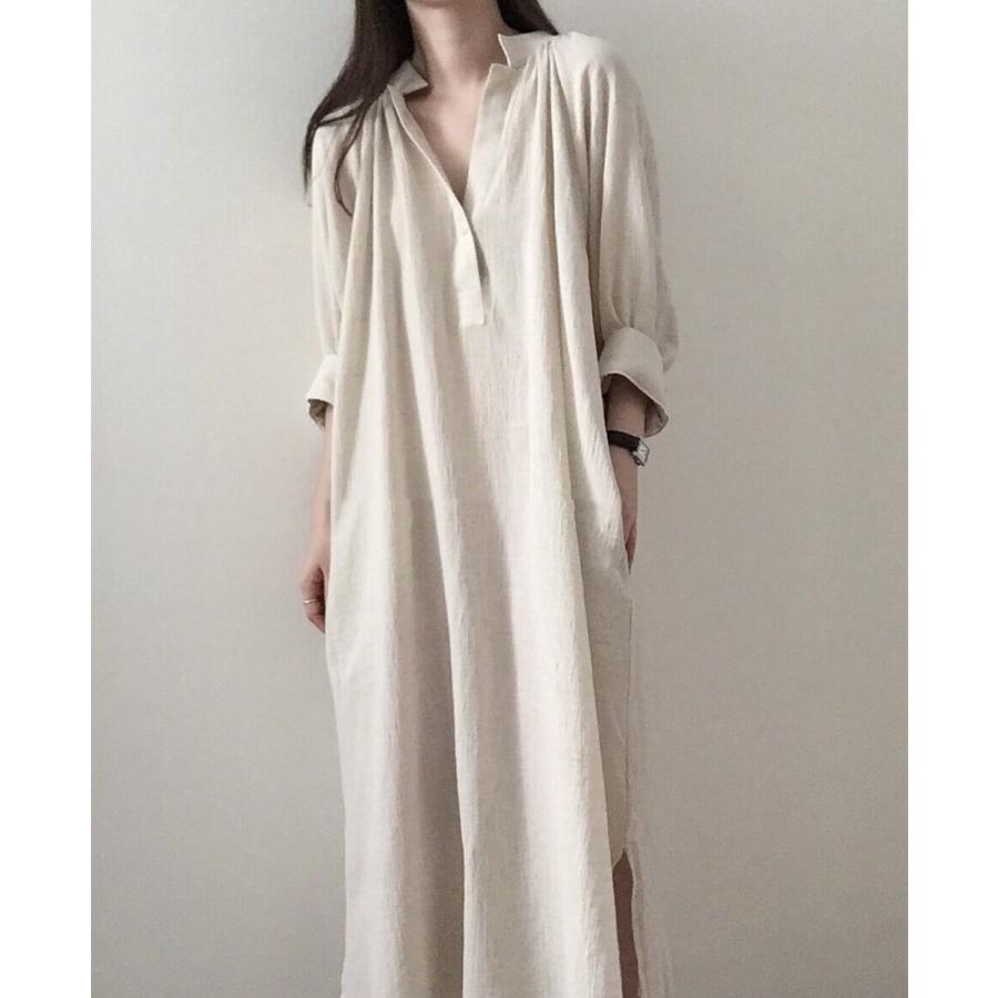シャツワンピース ロング 白 春 長袖 秋 50代 40代 トップス レディース コーデ 七文袖 とろみ ミモレ丈 サイドスリット Lxx0235 Vsmile 通販 Yahoo ショッピング