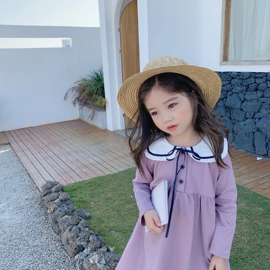 長袖ワンピース 韓国子供服 韓国子ども服 女の子 カジュアル ナチュラル キッズ 無地 超可愛い春 秋90 100 110 1 130 140 Lxx0596 Vsmile 通販 Yahoo ショッピング
