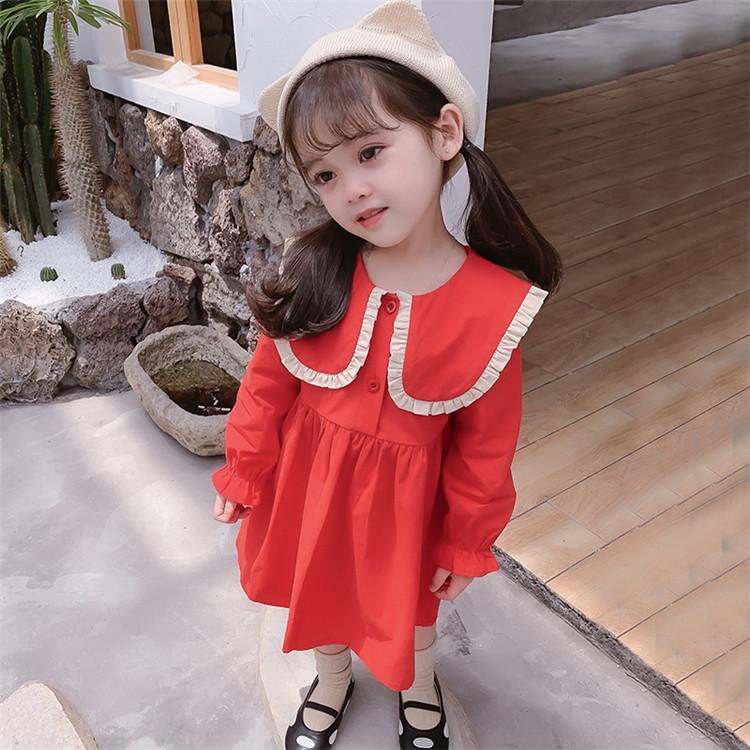 子供服 女の子 ワンピース ナポレオンカラー 無地 韓国子供服 こども服 春秋 可愛い かわいい 女児 お姫様 Y Vsmile 通販 Yahoo ショッピング