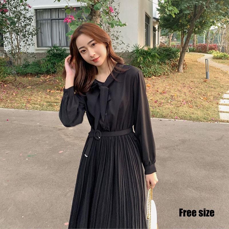 ワンピース レディース プリーツ ワンピ パーティードレス 長袖 お嬢様 リボン フォーマル 二次会 Aライン ロング ミモレ丈 ワンピ 膝丈 秋春 Zjl0122 Vsmile 通販 Yahoo ショッピング