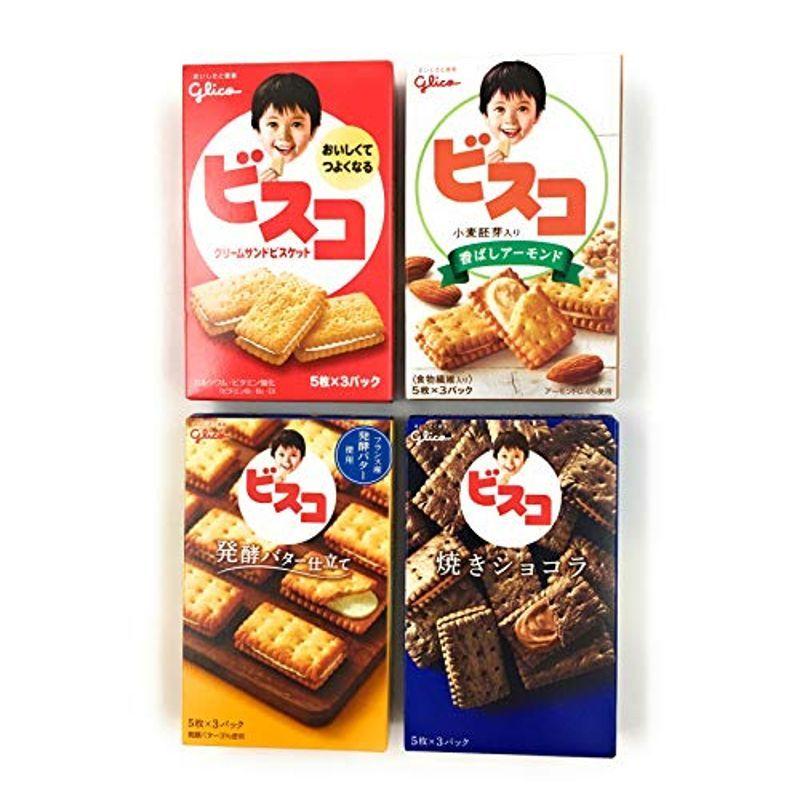 アソート江崎グリコ ビスコ 人気4種セット 5枚×3パック 香ばしアーモンド 発酵バター仕 ◇高品質 アソート江崎グリコ ビスコ 人気4種セット 5枚×3パック 香ばしアーモンド 発酵バター仕 ◇高品質