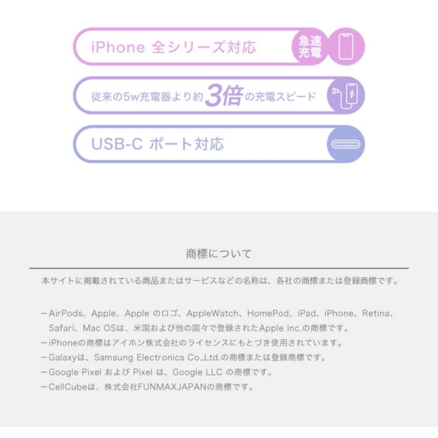 充電器 タイプC ACアダプター 急速充電器 iPhone iPad Android 20w PSE認証 ミニ 小型 折りたたみ式プラグ PD3.0対応 安全安心 日本ブランド CellCube｜vt-store｜17