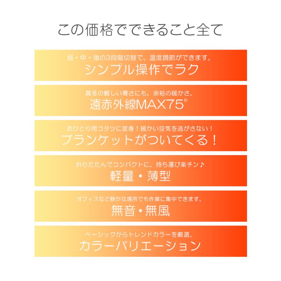 パネルヒーター 折りたたみ 足元 デスク下 3時間OFFタイマー ペット 小型 省エネ 電気代 オフィス トイレ おしゃれ ブランケット付き 1年保証 2個セット｜vt-store｜03