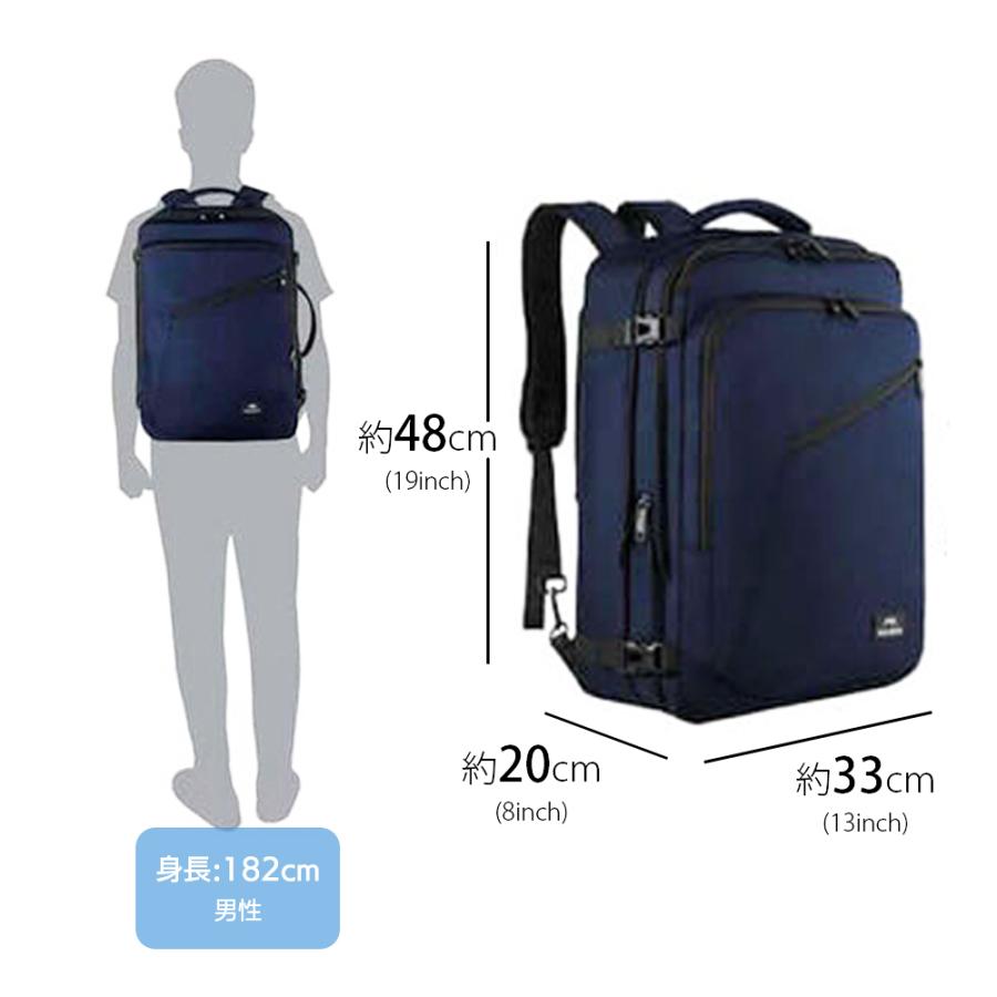 リュック メンズ 大容量 40L 黒 機内持ち込み 拡張 旅行 出張