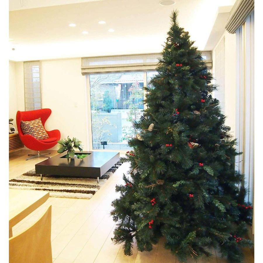 クリスマスツリー A 210cm 赤い実と松ぼっくり付 最高級リッチ