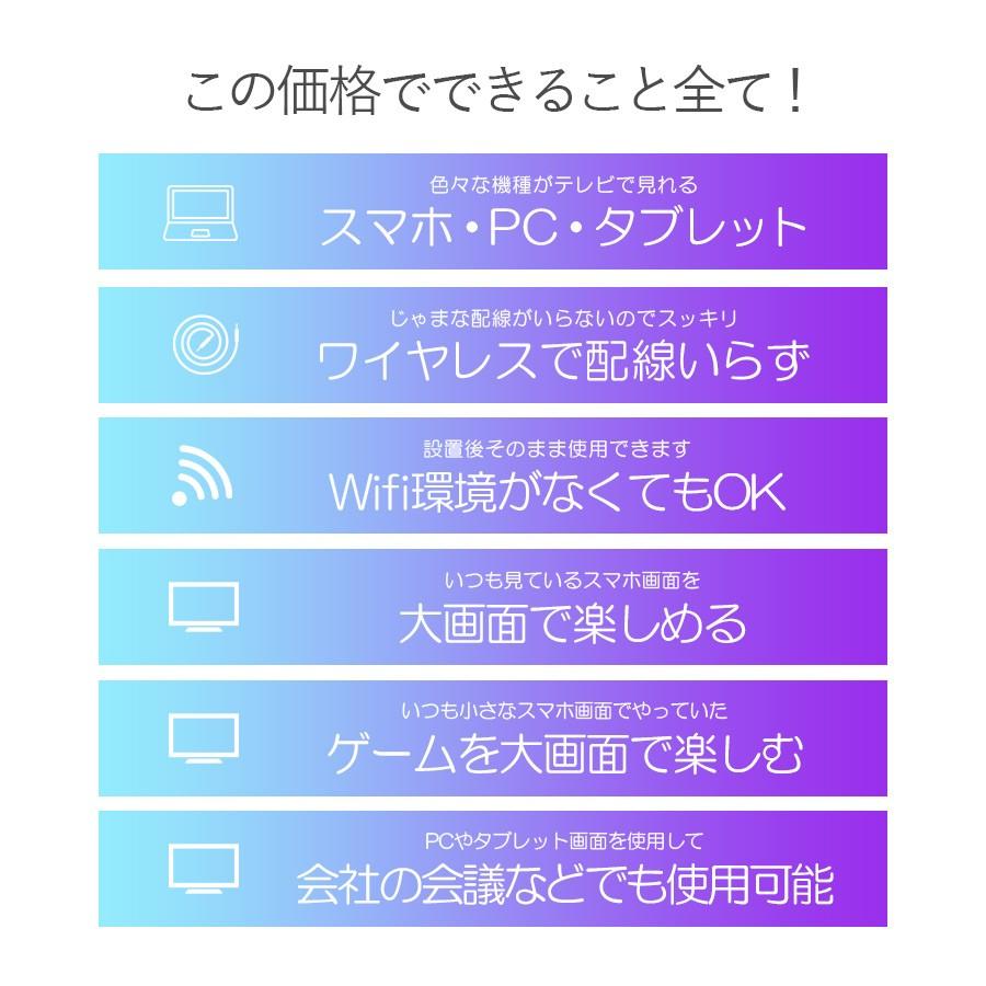 スマホ テレビに映す 無線 HDMI iPhone android アンドロイド iPad ワイヤレス ミラーリング 携帯 大画面 ヴァーテックス ミラスクリーン V-MCS01｜vt-web｜02