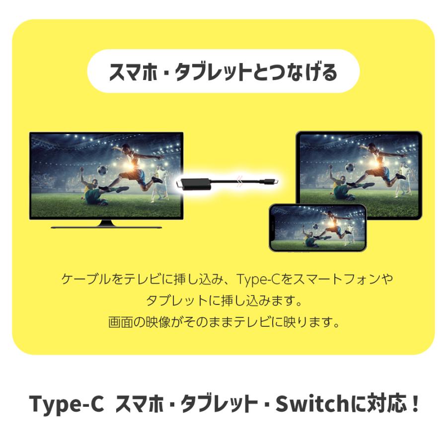 switch テレビ接続 ケーブル スマホ タブレット 有線接続 設定不要 Type-C 専用 ミラーリングケーブル V-MCS03 | VERTEX STYLE | 04