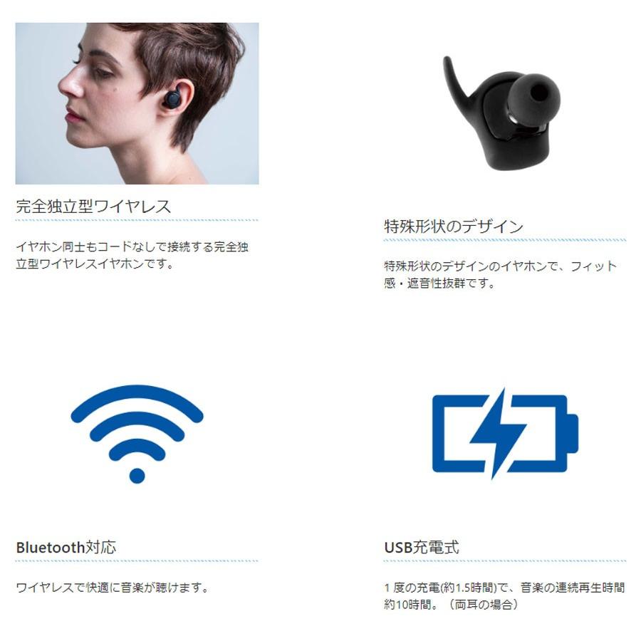 Bluetooth イヤホン ワイヤレス トゥルーワイヤレスイヤホン iphone android 独立型 遮音性抜群 ハンズフリー ブラック TW-06E KABE-008B 父の日｜vt-web｜03