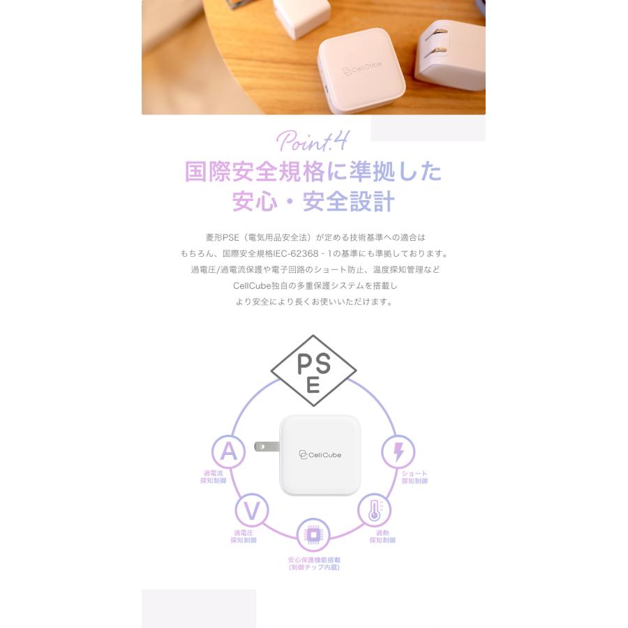 USB充電器 タイプC ACアダプタ 2ポート 急速充電器 32w (20w＋12w) USB-C USB-A iPhone iPad Android PSE認証 折りたたみ式 CellCube | CellCube | 07