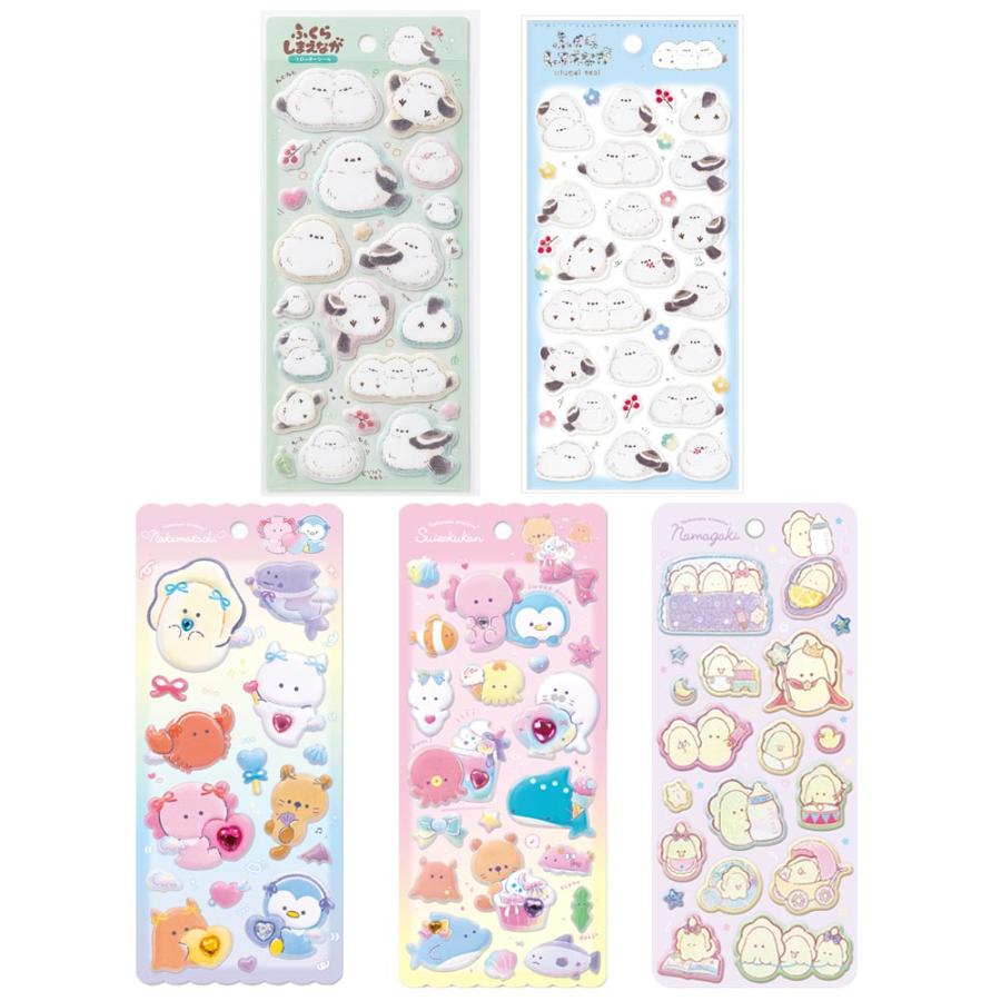 全て正規品！希少A表記なし！人気立体シール100枚まとめ売り！ シマエナガ 立体 シール ぷっくり ぷくぷく 牡蠣 カキ ふくらしまえな
