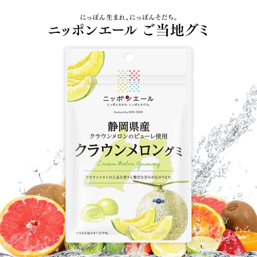 ご当地グミ ニッポンエール 静岡県産 クラウンメロングミ ご当地 お菓子 グルメ お土産 名産 果実グミ 全国農協食品｜vt-web