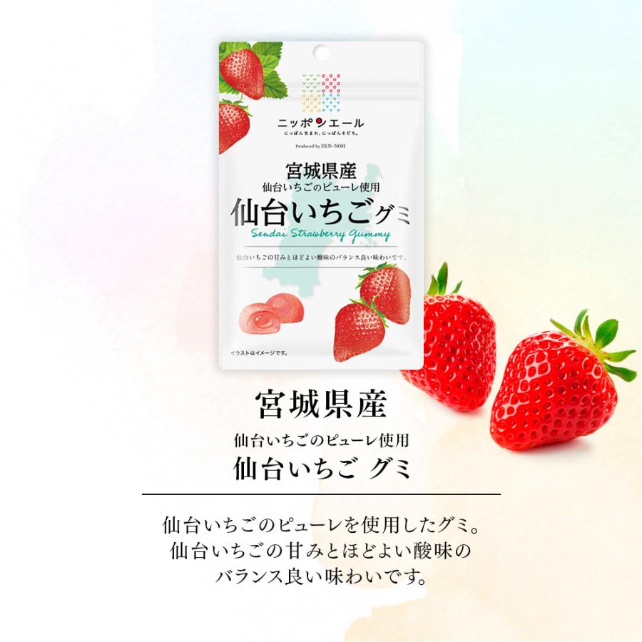 全農 ご当地グミ ニッポンエール 宮城県産 仙台いちごグミ ご当地 お  