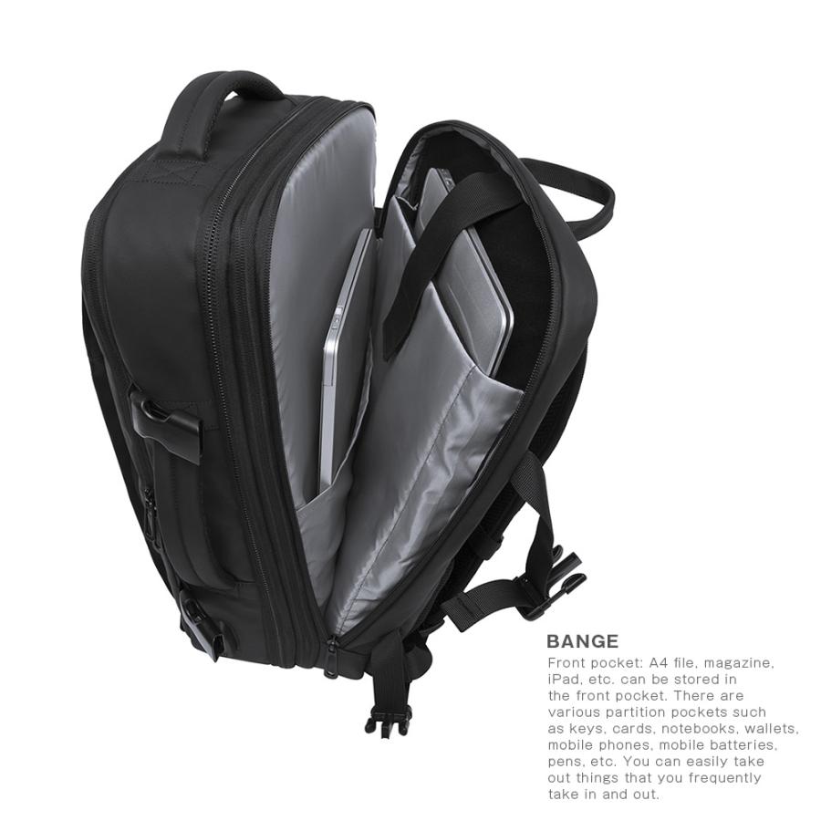 ビジネスリュック メンズ 3way 大容量 防水 40代 35L PC BANGE USB充電ポート付き 15.6インチ リュックサック 出張 旅行 父の日｜vt-web｜15