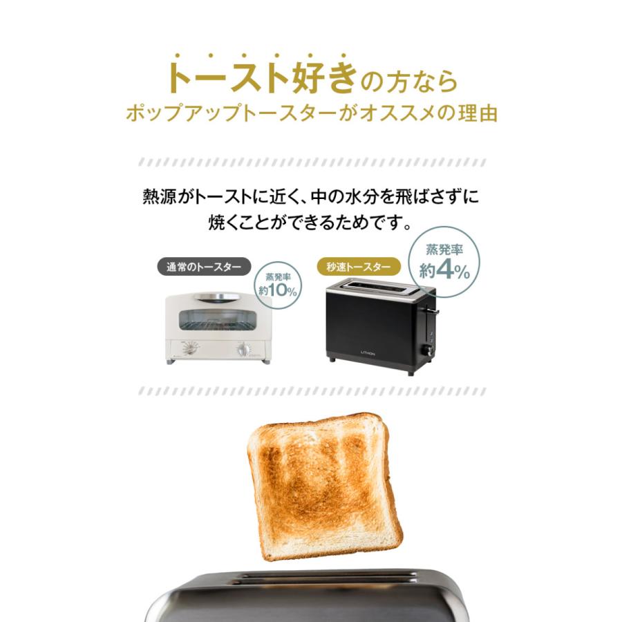 LITHON トースターパン 秒速トースター KLTS-001B ポップアップ