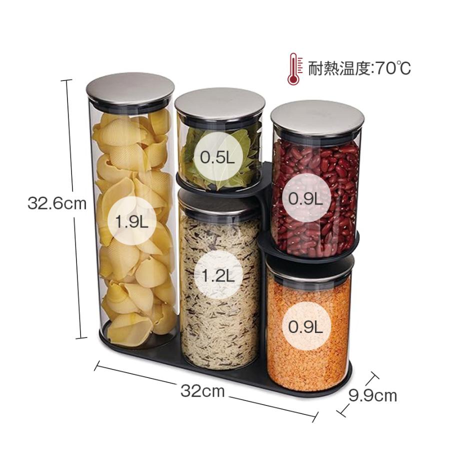 Joseph Joseph（ジョセフジョセフ） 保存容器 ガラス 密閉 おしゃれ