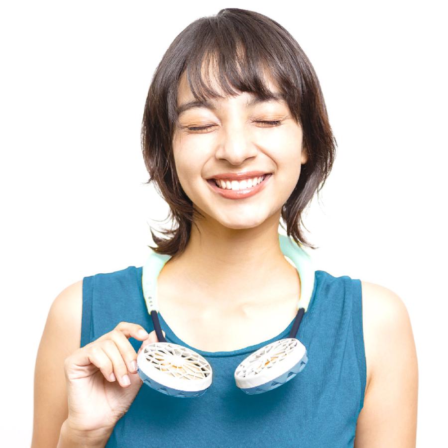 首かけ扇風機 軽量 静音 スパイス ダブルファンver.2.0