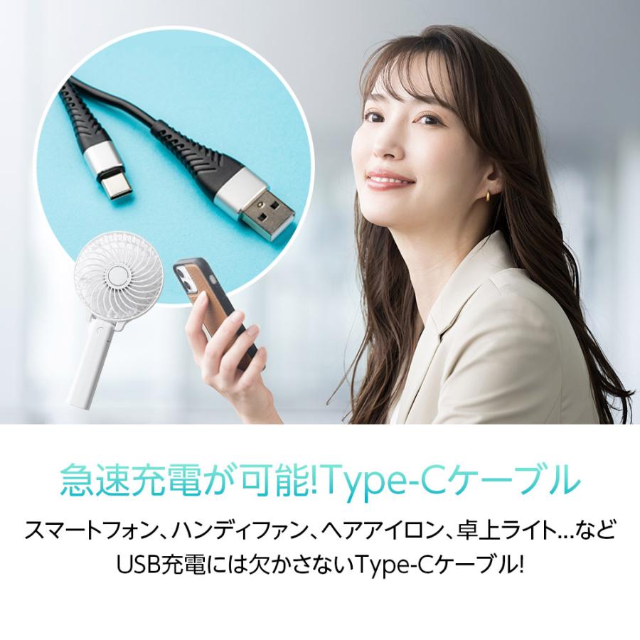 充電ケーブル type-c 急速 1m 単品1本 USB-Type-C タイプCケーブル 3A対応 Android 急速充電 TYPE-Cケーブル E-TC-6 | ブランド登録なし | 03