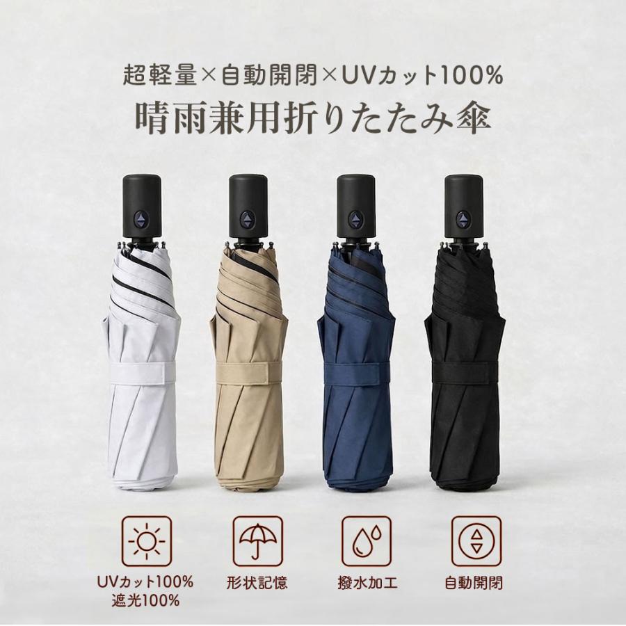 ワンタッチ 自動開閉 】日傘 折りたたみ 完全遮光 UVカット率100％ 傘