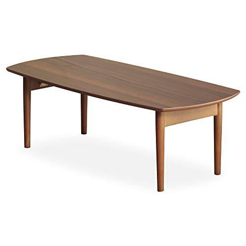 岩附 折りたたみ ローテーブル 幅105×奥行50×高さ35cm 木製 ブラウン UV塗装 お手入れ簡単 完成品 IW-89B