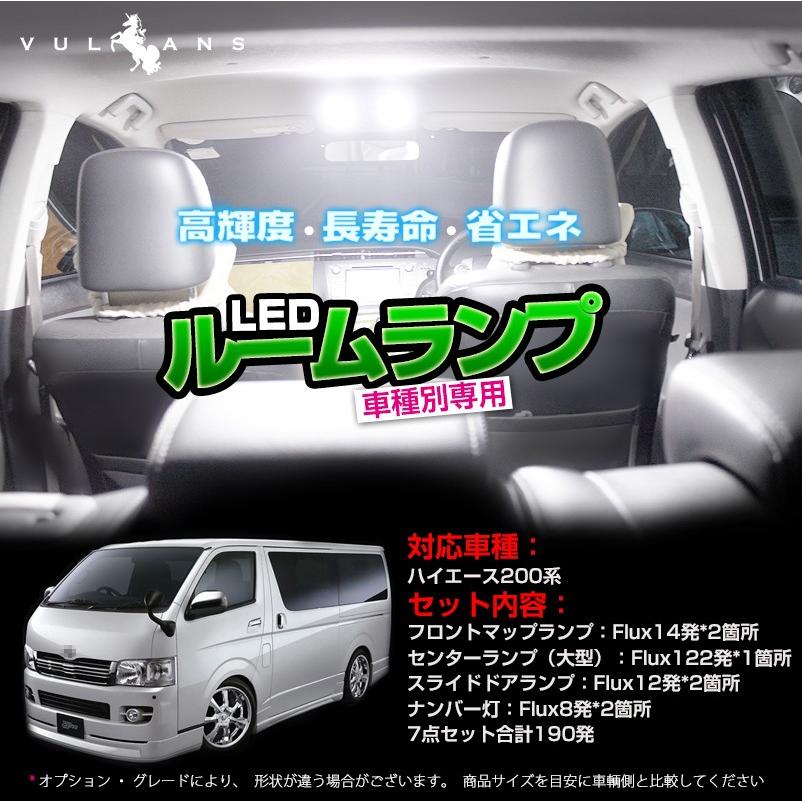 トヨタ ハイエース0系 専用ledルームランプキット Fluxタイプ 7点set 内装 カスタム パーツ アクセサリー ドレスアップ エアロ Vulcans 通販 Paypayモール