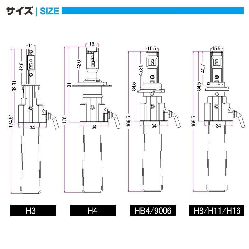 Vulcans ヒートリボン式 LEDヘッドライト H8/H11/H16 一体型/ヒート