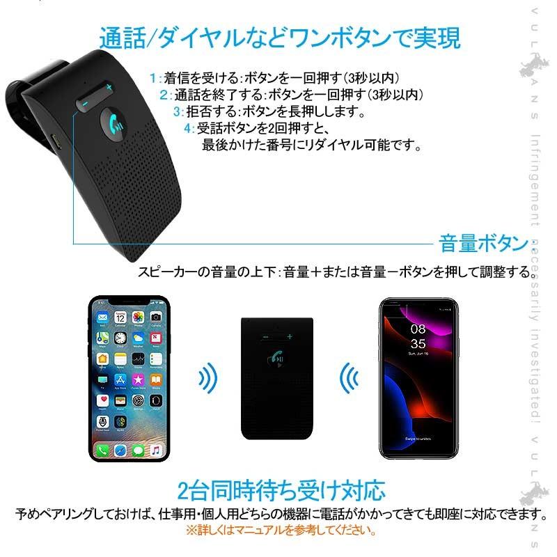 Vulcans 「セール価格」Bluebooth5.0 車載 ハンズフリー ハンズ Vulcans 「セール価格」Bluebooth5.0 車載 ハンズフリー ハンズ