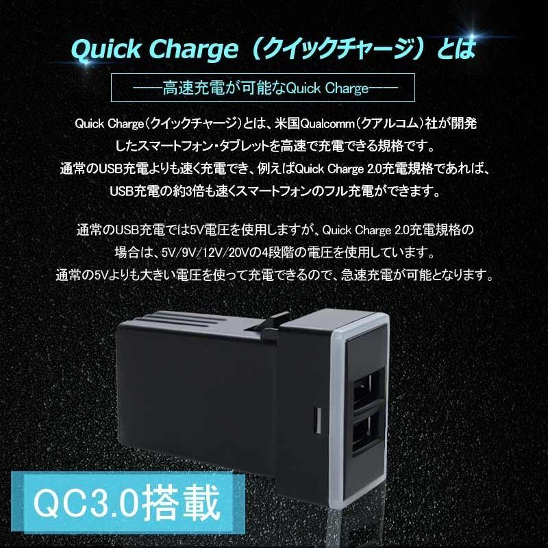 トヨタA QC3.0搭載 増設 USB充電ポート スイッチ 2ポート/3A 急速充電ユニット 車載 イルミ 急速 充電USBポート カプラオン 増設電源 スマホ充電 汎用｜vulcans｜05