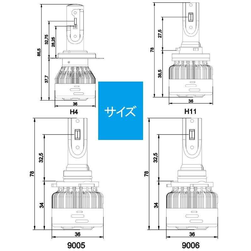 Vulcans LEDヘッドライト 3色発光 HB3/9005 360度光軸調整可 2個set