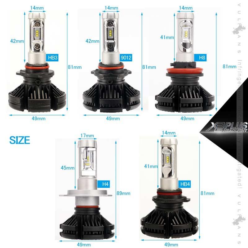 Vulcans 「セール価格」業界初 X3 PLUS LEDヘッドライト HB3/9005 新