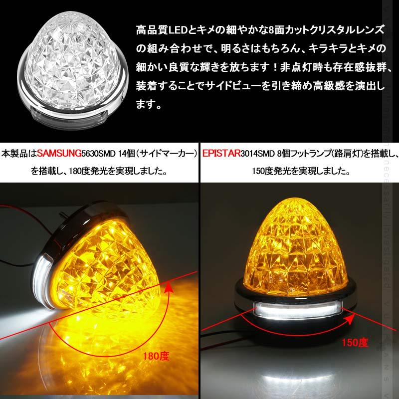 Vulcans 丸型 トラック用 LEDサイドマーカー マーカーランプ 路肩灯